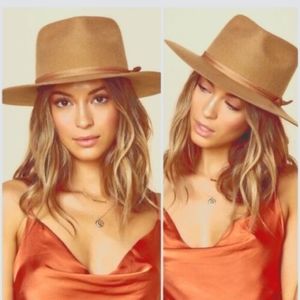 NWT Cognac Suedelike Fedora